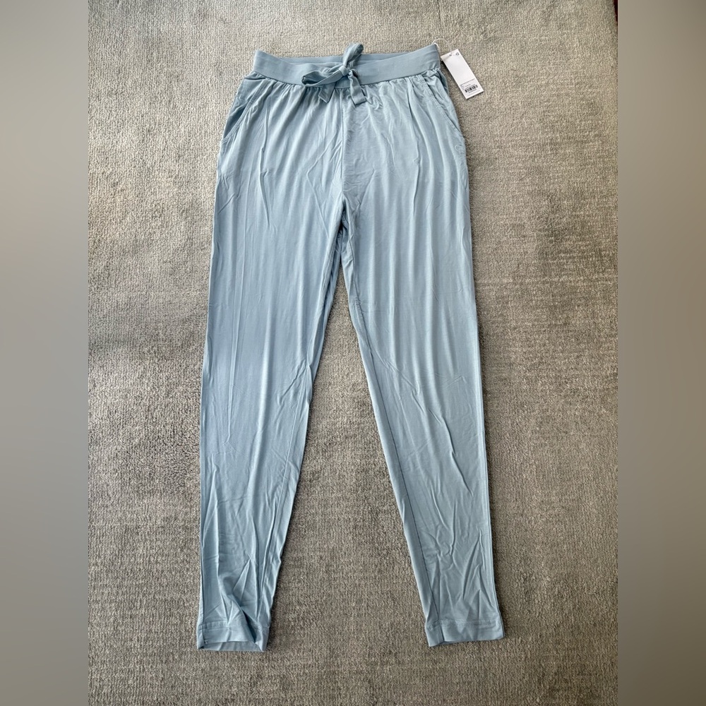 Cozy Earth Women’s Bamboo Stretch Knit Tapered Pant - Powdered Blue NWT Size S